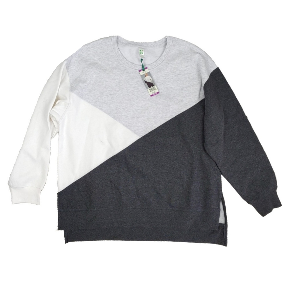 NWT Green Tea Colorblock Cozy Tunic/Sweatshirt - Picture 3 of 9